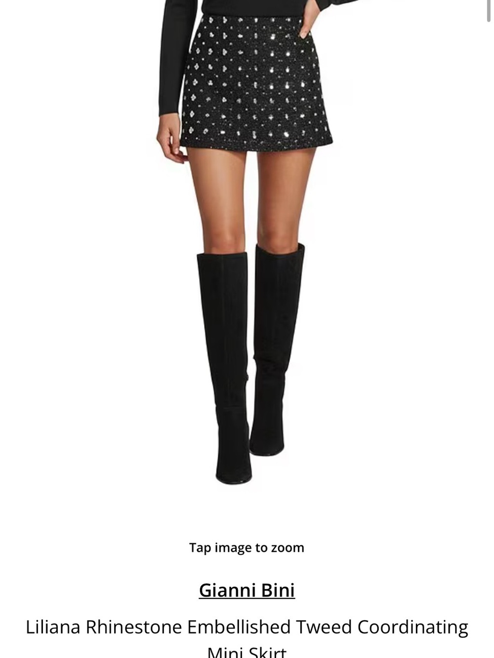 Gianni Bini Black embellished mini skirt